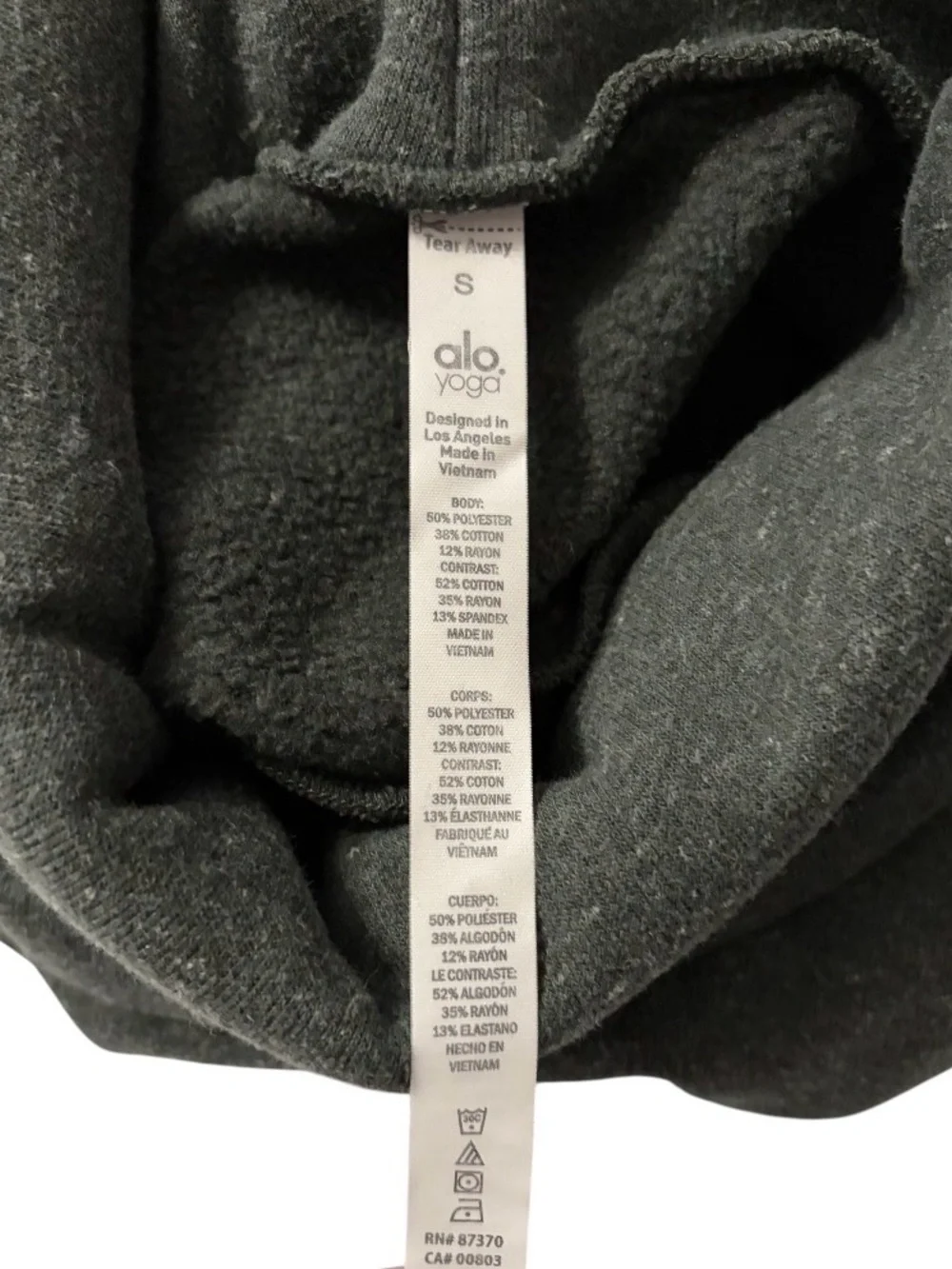 EUC Alo Yoga Haze Funnel Neck Sweatshirt Hunter Heather Small